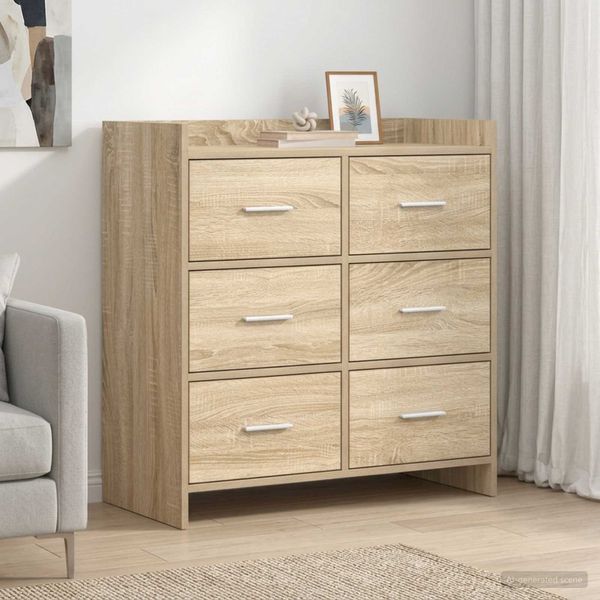 vidaXL Servírovacia skriňa Dub sonoma 75 x 33 x 80 cm Kompozitné drevo