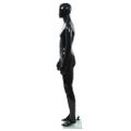 vidaXL Pánska figurína, sklenený podstavec, lesklá čierna 185 cm
