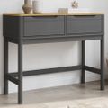 vidaXL Konzolový stolík FLORO sivý 89,5x36,5x73 cm borovicový masív