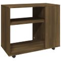 vidaXL Bočný stolík hnedý dub 70x35x60,5 cm spracované drevo