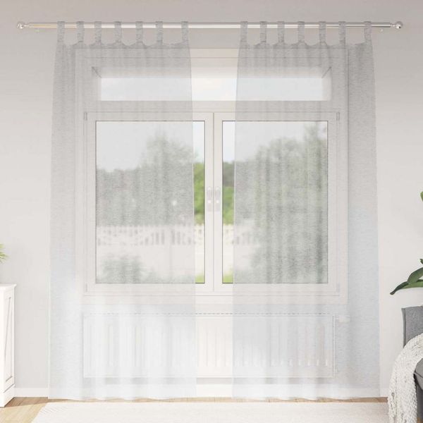vidaXL Voile záclona 2 pcs Svetlosivá 225 x 140 cm Polyester