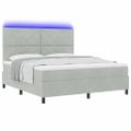 vidaXL LED box s pružinami Svetlosivá 180 x 200 cm Zamat