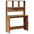 vidaXL Stolík s policami staré drevo 102x45x148 cm kompozitné drevo