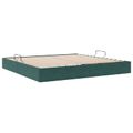 vidaXL Otomanový posteľný rám Tmavozelená 200 x 200 cm Zamat