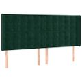 vidaXL Čelo postele s LED tmavozelené 183x16x118/128 cm zamat