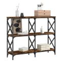 vidaXL Konzolový stolík dymový dub 100x28x80,5 cm kompozitné drevo