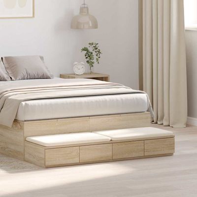 vidaXL Zásuvky pod posteľ so zásuvkou Sonoma dub 120 x 36,5 x 16,5 cm