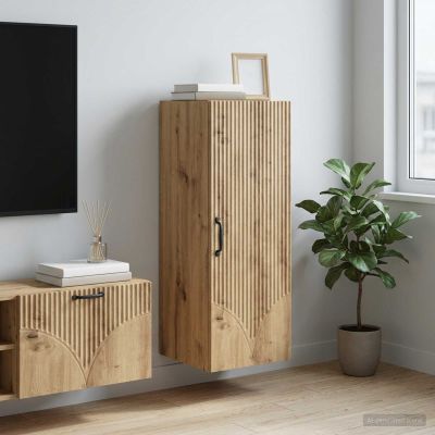 vidaXL Nástenná skrinka 33 x 34,5 x 90 cm Kompozitné drevo Dub artisan