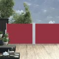 vidaXL Zaťahovacia bočná markíza, červená 100x1000 cm