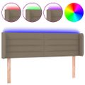 vidaXL Čelo postele s LED sivohnedé 147x16x78/88 cm látka