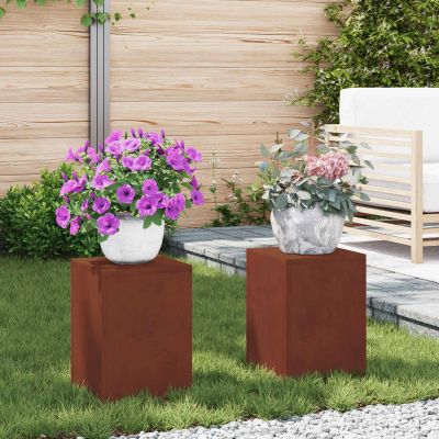 vidaXL Stojan na rastliny 2 pcs Hrdzavý 24 x 24 x 35 cm