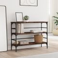 vidaXL Konzolový stolík dymový dub 100x32x75 cm kompozitné drevo