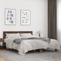 vidaXL Posteľný rám hnedý dub 150x200 cm kompozitné drevo a kov