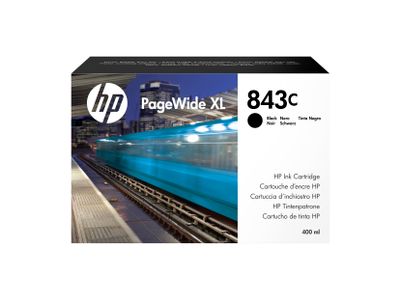 HP 843C ink. PageWide, 400 ml - čierna