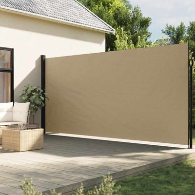 vidaXL Zaťahovacia bočná markíza, béžová 200x300 cm