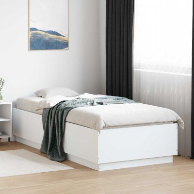 vidaXL Posteľový rám s LED Biela 80 x 200 cm Kompozitné drevo