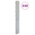 vidaXL Záhradné plotové stĺpiky 40 ks strieborné 160 cm pozinkov. oceľ