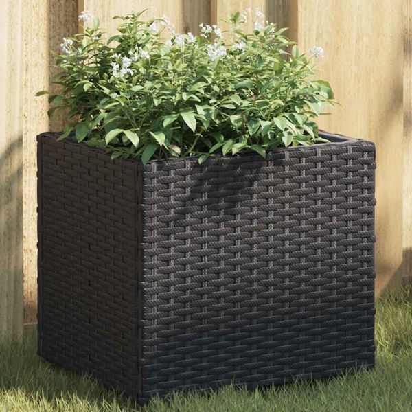 vidaXL Záhradné kvetináče 2 ks čierne 36x30x32 cm polyratan