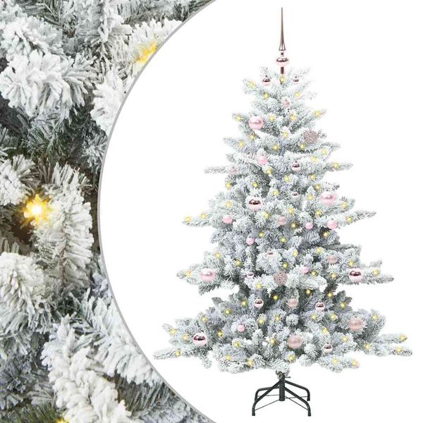 vidaXL Umelý Sklápací Vianočný Stromček Biela 150 cm PVC a oceľ