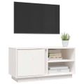 vidaXL TV skrinka biela 80x35x40,5 cm masívna borovica