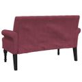 vidaXL Lavička s operadlom vínovo červená 120x62x75,5 cm látka