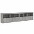 vidaXL Komoda s LED svetlami sivá sonoma 283x37x67 cm