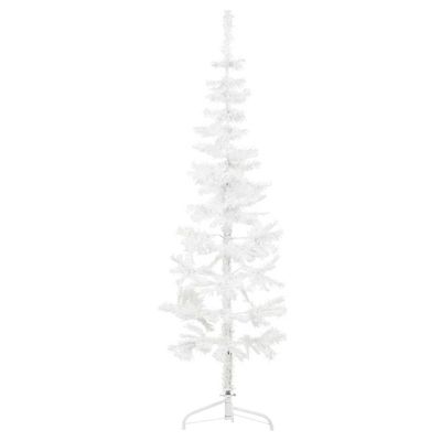 vidaXL Umelý vianočný polovičný stromček s podstavcom biely 150 cm