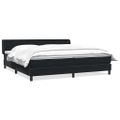 vidaXL Posteľný rám boxsping s matracmi čierna 200x220 cm zamat
