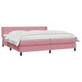 vidaXL Posteľný rám boxsping s matracom ružový 200x220 cm zamat