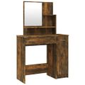 vidaXL Toaletný stolík so zrkadlom dymový dub 86,5x35x136 cm