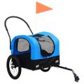vidaXL Vozík pre domáce zvieratá na bicykel/beh 2-v-1, modro čierny