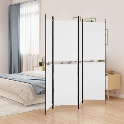 vidaXL 4-panelový paraván biely 200x200 cm látkový