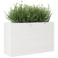 vidaXL Záhradný kvetináč biely 110x40x68,5 cm borovicový masív