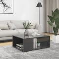 vidaXL Konferenčný stolík lesklý sivý 90x67x33 cm drevotrieska