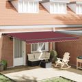 vidaXL Rám markízy Vínovo červená 450 × 300 cm Polyester s PU povrchom