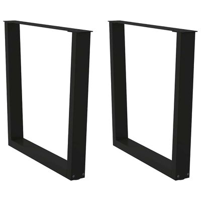 vidaXL Nohy k jedálenskému stolu v tvare V, 2 ks, čierne, 80 x (72-73,3) cm, oceľ