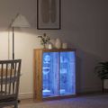 vidaXL LED komoda Dub artisan 81 x 37 x 100 cm Kompozitné drevo