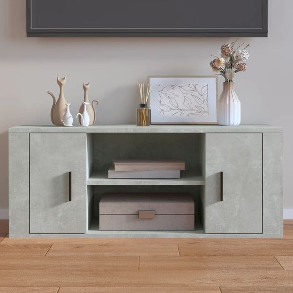 vidaXL TV skrinka betónová sivá 100x35x40 cm spracované drevo