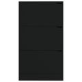 vidaXL Botník s 3 dvierkami čierny 59x24x105 cm drevotrieska