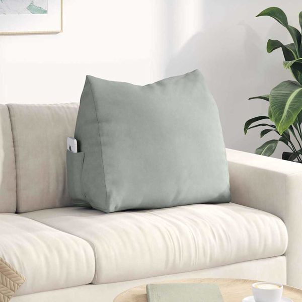 vidaXL Poduška na chrbát Svetlosivá 60 x 20 x 50 cm Kordúrová tkanina