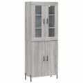 vidaXL Vysoká skrinka sivý dub sonoma 69,5x34x180 cm spracované drevo
