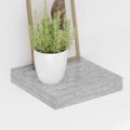 vidaXL Plávajúce nástenné police 4 ks betónovo-sivé 23x23,5x3,8 cm MDF