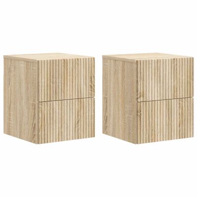vidaXL Nástenná nočná skrinka 2 pcs Dub sonoma 33 x 34,5 x 40 cm