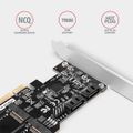 AXAGON PCES-SA4M2, PCIe řadič - 2x interní SATA 6G port + 2x SATA M.2 slot, ASM1164, SP & LP Řadič, PCIe 3.0 x2, pro 2x SATA III + 2x M.2 SSD 2230/2242/2260/2280, čipset ASMedia ASM1164, včetně low profile záslepky