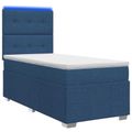 vidaXL LED boxspring posteľ s matracom Modrá 100 x 200 cm Látka