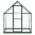 vidaXL Skleník so základovým rámom zelený 169x114x202 cm hliník