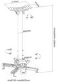 Neomounts  CL25-540BL1 / Projector Ceiling Mount (height adjustable: 60-90 cm) / Black Držák, pro projektor, stropní, nosnost 35kg, nastavení výšky 60,5–90,5cm, šíre projektoru až 470mm, ocel, cerný