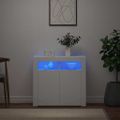 vidaXL Komoda s LED svetlami biela 80x35x75 cm