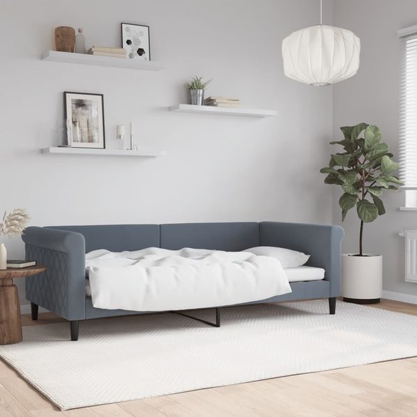 vidaXL Posteľný rám s matracom tmavosivý 90x190 cm zamat