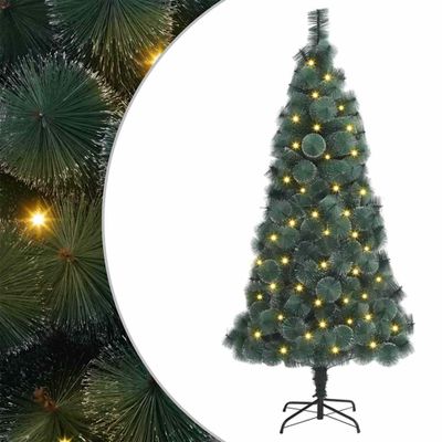 vidaXL Umelý predsvietený vianočný stromček Zelená 180 cm PET